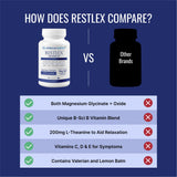 Approved Science Restlex etiqueta de ingredientes y vitaminas clave detallada