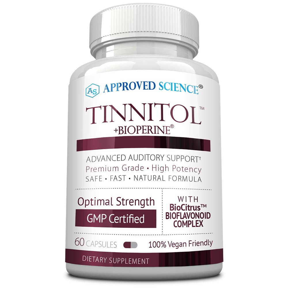 Approved Science Tinnitol vista frontal del envase mostrando la marca y beneficios