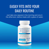 Approved Science Zosterex en una rutina diaria junto a agua y libreta de salud