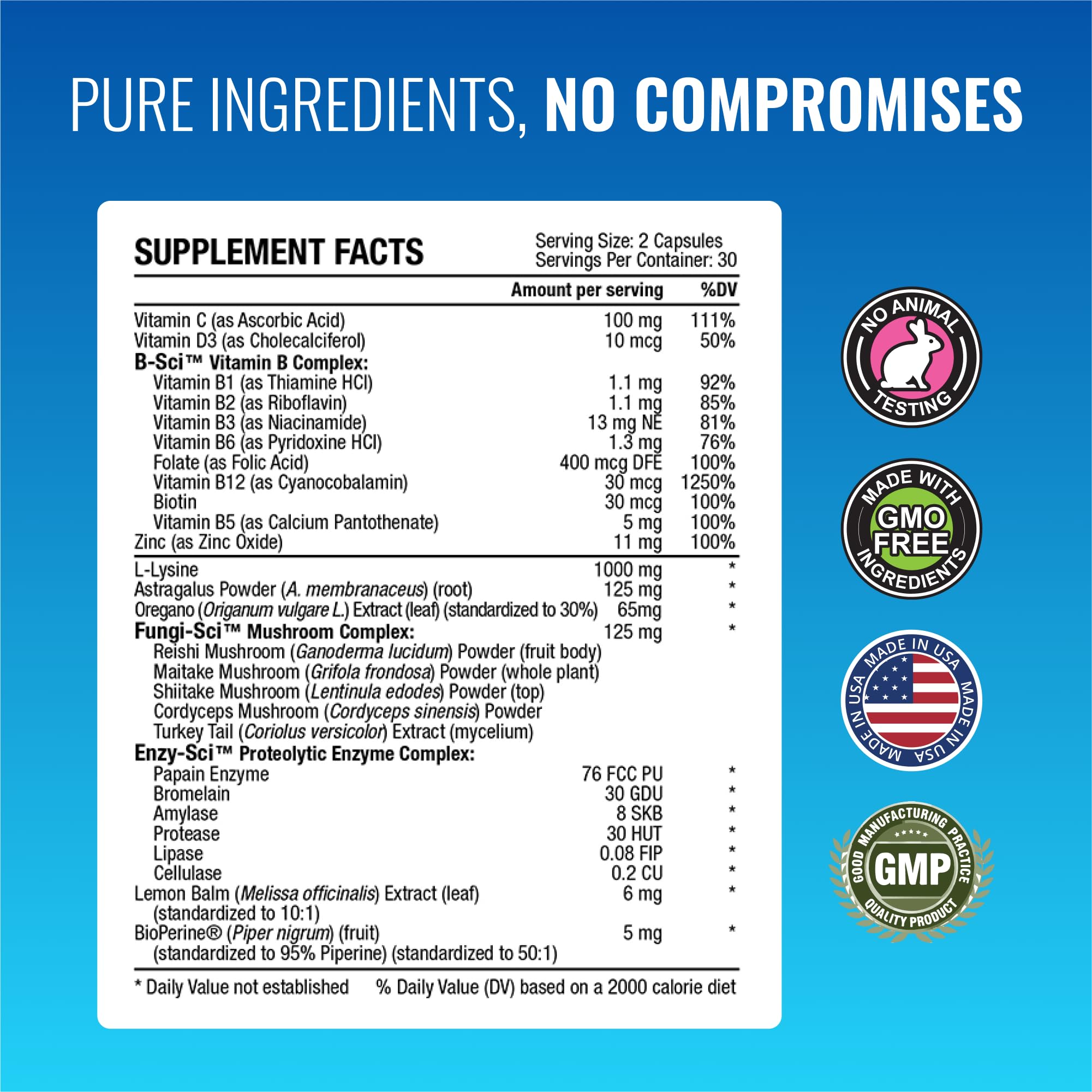 Approved Science Zosterex ingredientes botánicos como orégano y astrágalo en foco