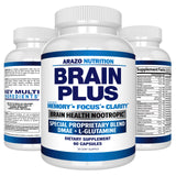 Arazo Nutrition Brain Plus primer plano de ingredientes en la etiqueta, destaca la mezcla de 41 componentes