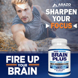 Detalle de la textura de la cápsula Arazo Nutrition Brain Plus, evidencia calidad y formulación sólida