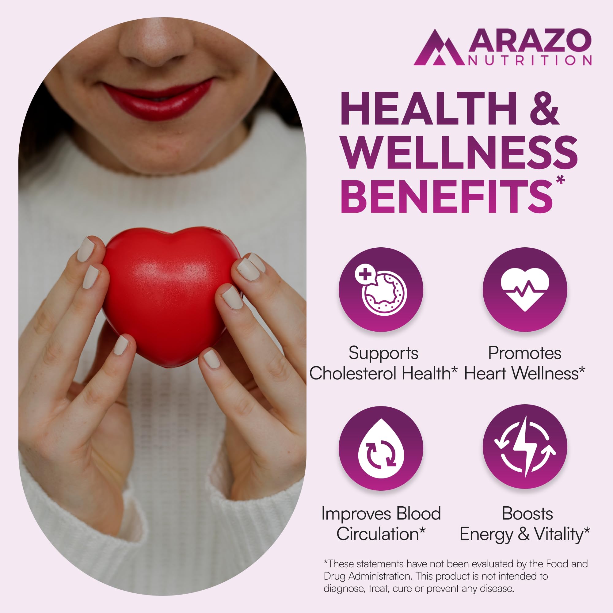 Arazo Nutrition cápsula en mano para comparar tamaño y facilidad