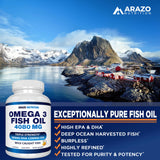 Arazo Nutrition logos de Marin Trust Friend of the Seas y Dolphin Safe visibles