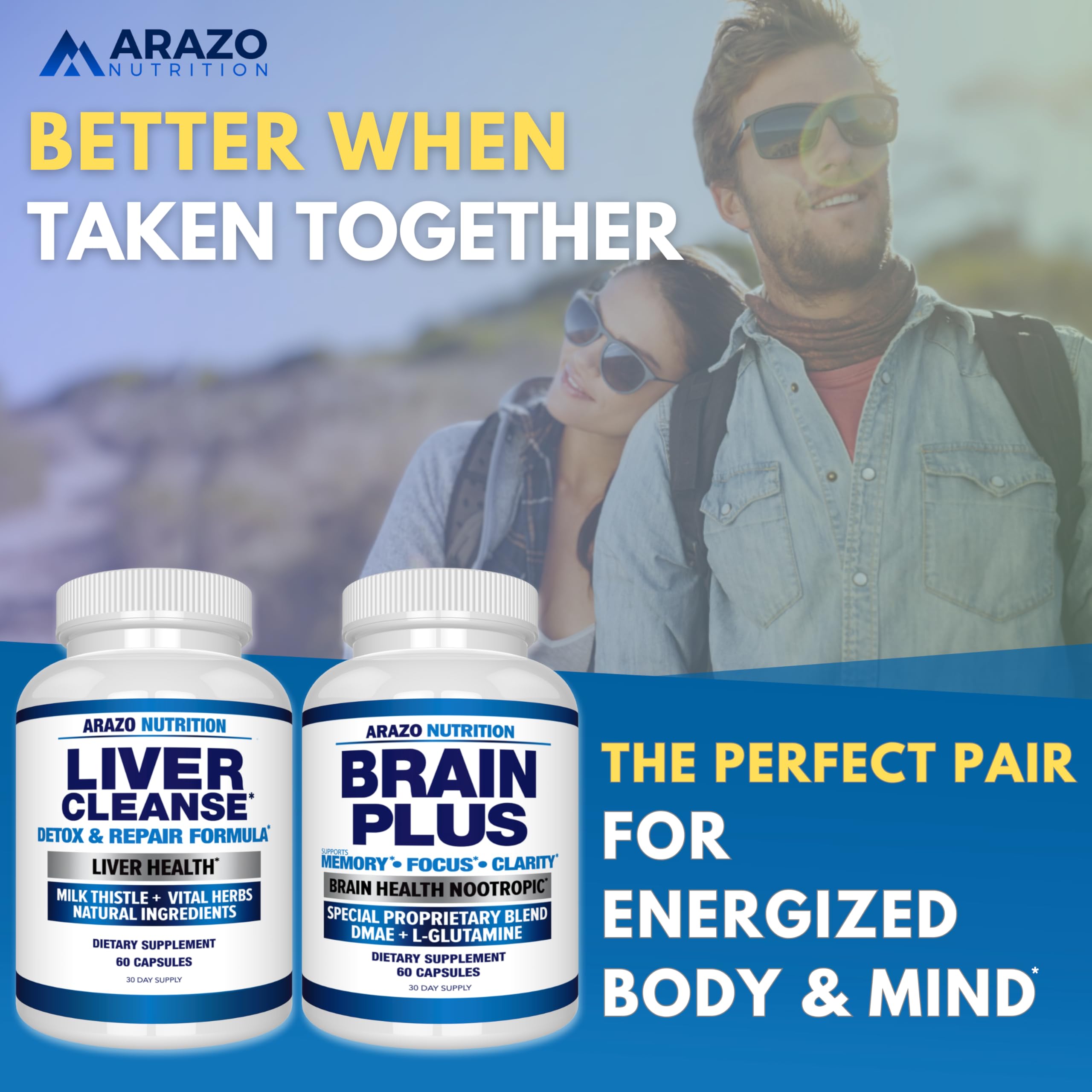 Arazo Nutrition bote junto a una regla para comparar tamaño y cantidad