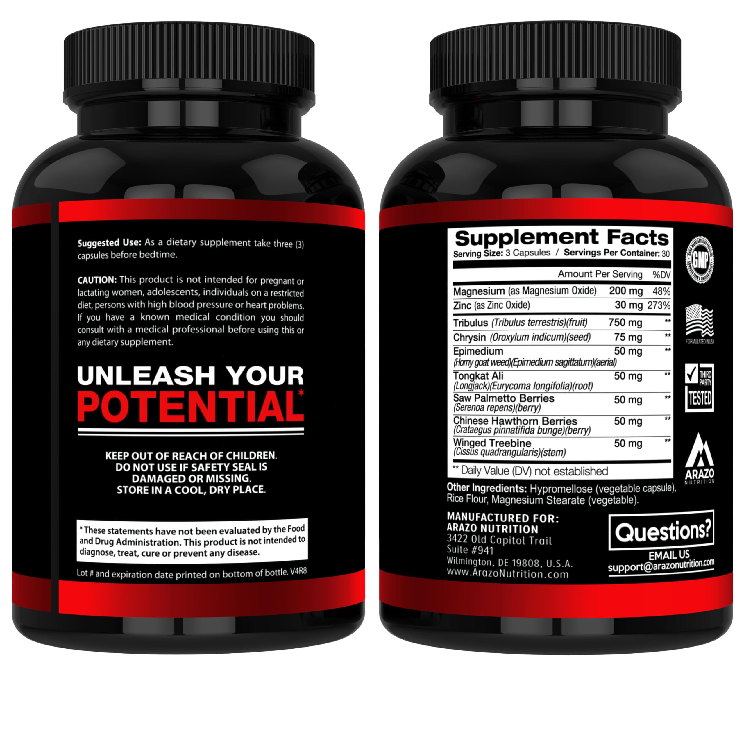 Arazo Nutrition ingredientes naturales Tribulus y Epimedium que potencian rendimiento