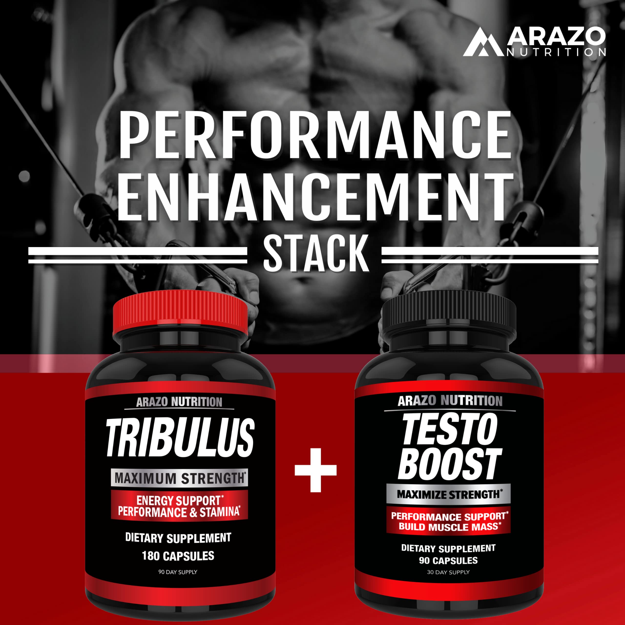 Arazo Nutrition suplemento en uso junto a equipo de gimnasio para energía