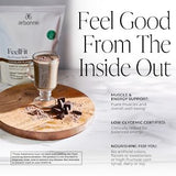 Arbonne Feelfit batido en vaso listo para consumir, beneficios energéticos