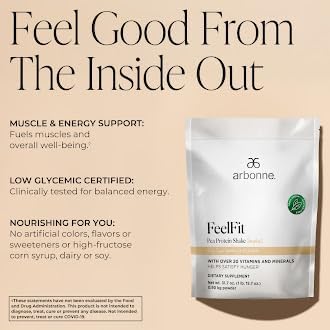 Arbonne Feelfit batido en vaso preparado, rápido aporte de energía