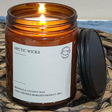 Arctic Wicks etiqueta con certificación USDA Biobased que subraya origen biológico