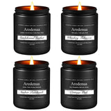 Aredenua pack frontal mostrando las cuatro velas y caja negra, elegante presentación