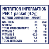 Arginaid etiqueta nutricional detallada con vitaminas C y E para información