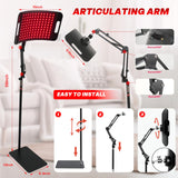 Arhoet soporte ajustable y cabeza giratoria para posicionar la luz con facilidad
