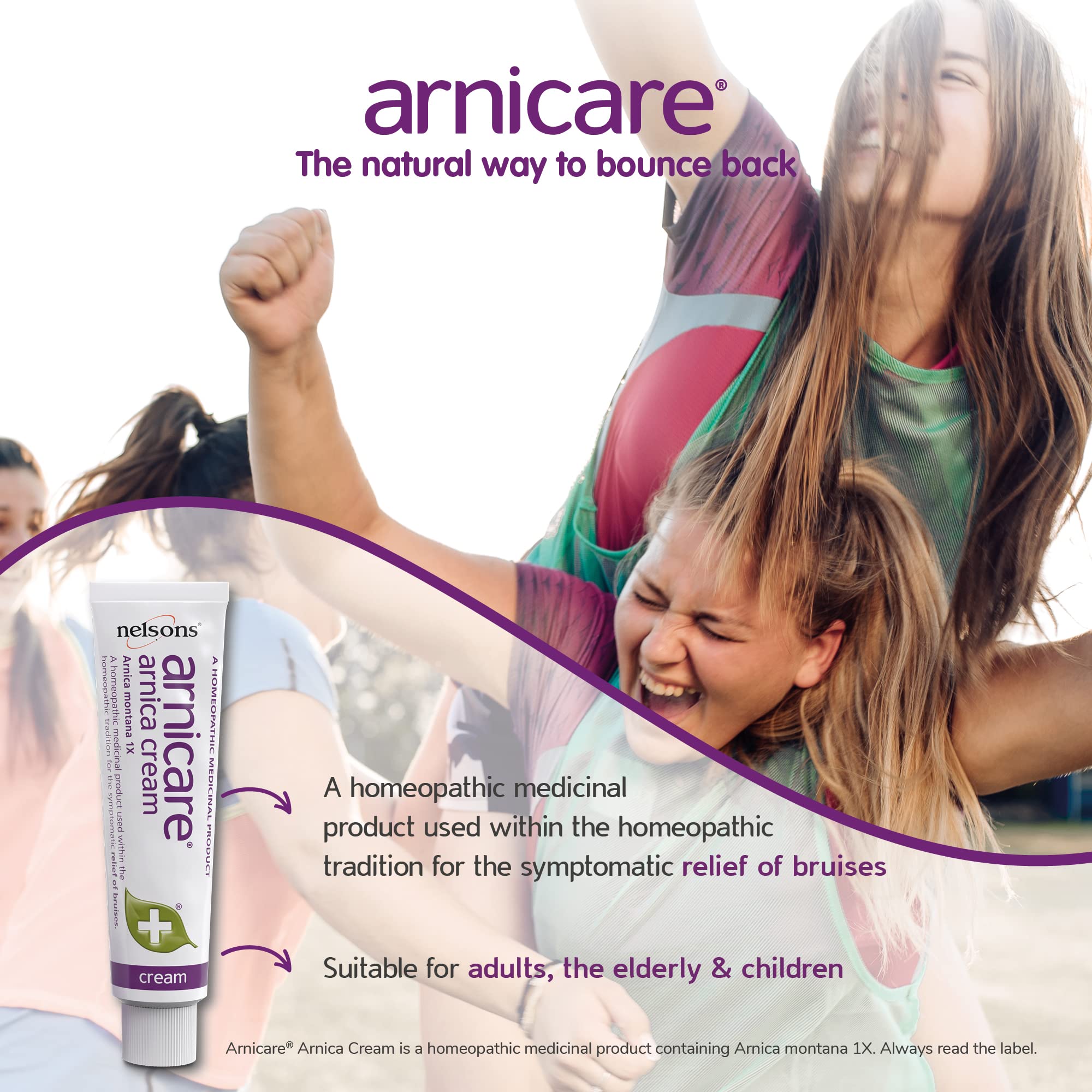 Arnicare Nelsons textura cremosa en primer plano para fácil masaje local