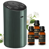 Aroma Diary difusor frontal verde mostrando diseño portátil y elegante