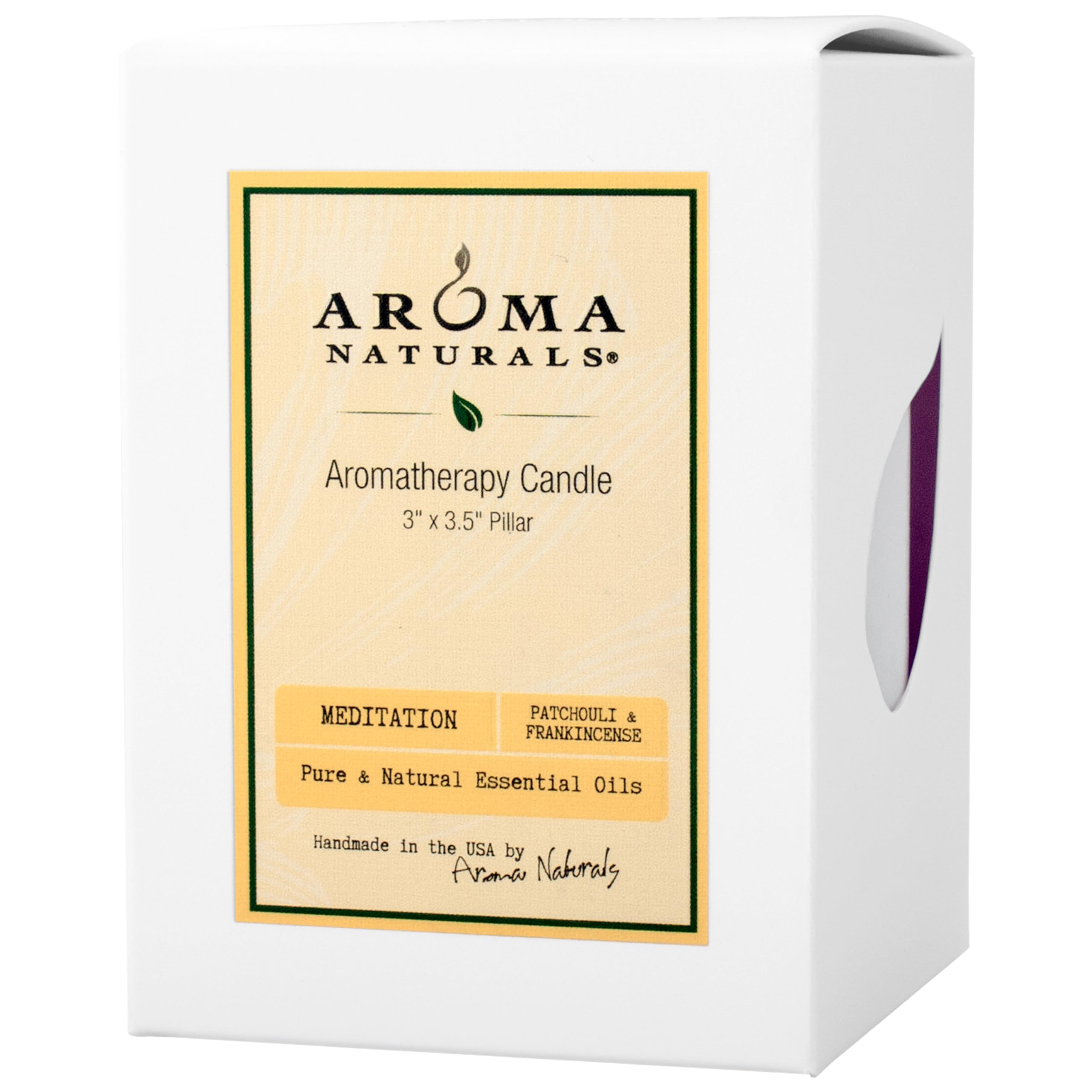 Aroma Naturals detalle de la cera y mecha de algodón para combustión limpia