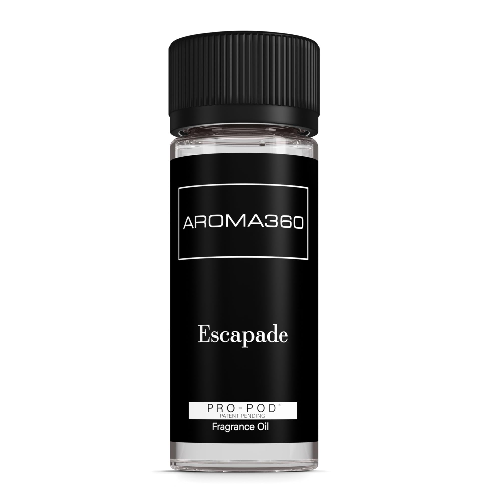 Aroma360 botella Escapade Pro Pod frontal mostrando diseño y volumen práctico