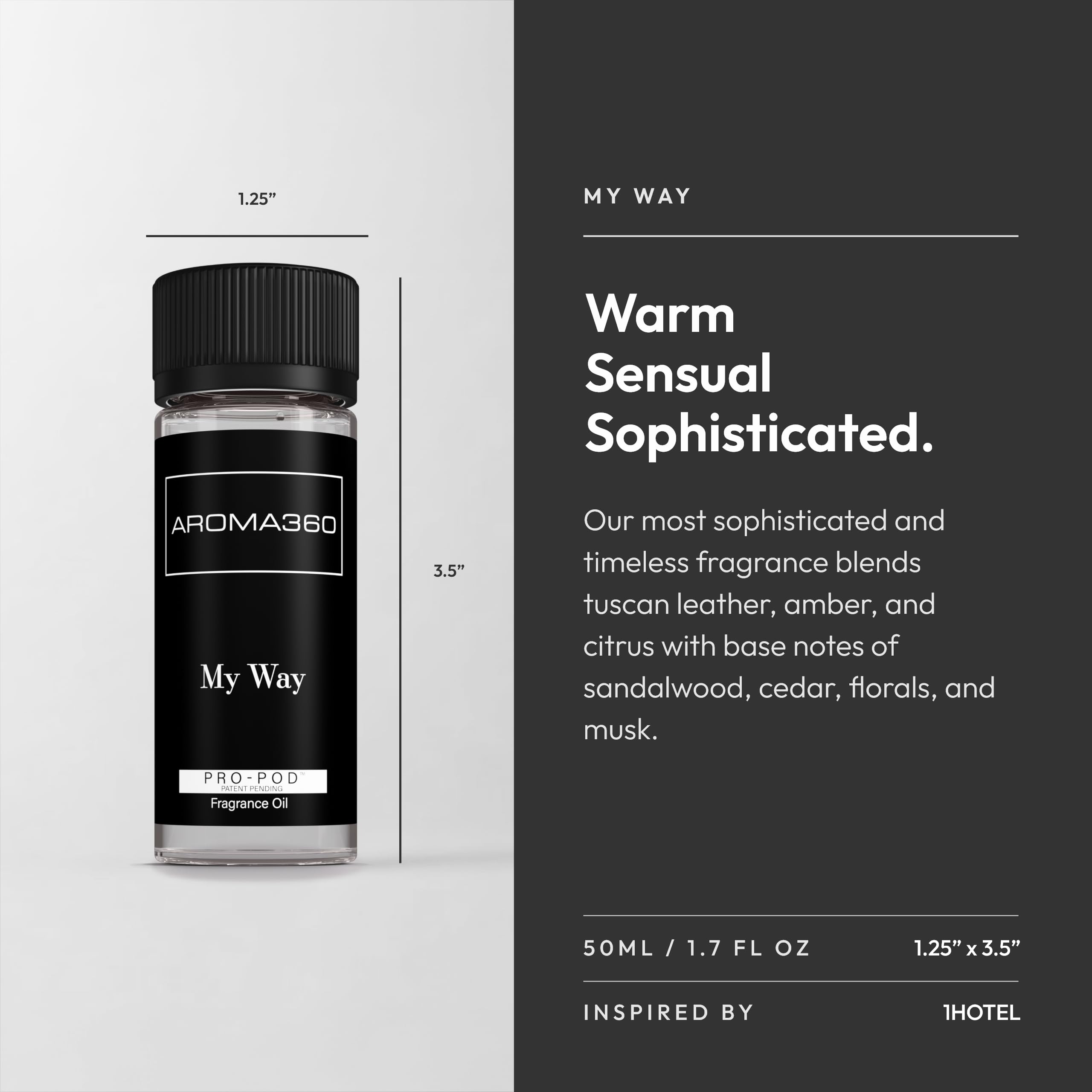 Aroma360 My Way Pro-Pod textura del aceite que sugiere difusión estable y aroma puro