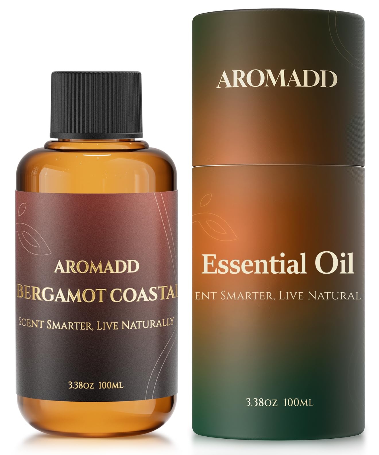 AROMADD botella frontal Bergamot Coastal mostrando diseño y volumen 100 mL