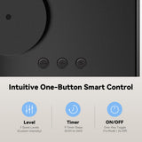 Aromadd panel táctil con botones para ajustar niveles y temporizadores
