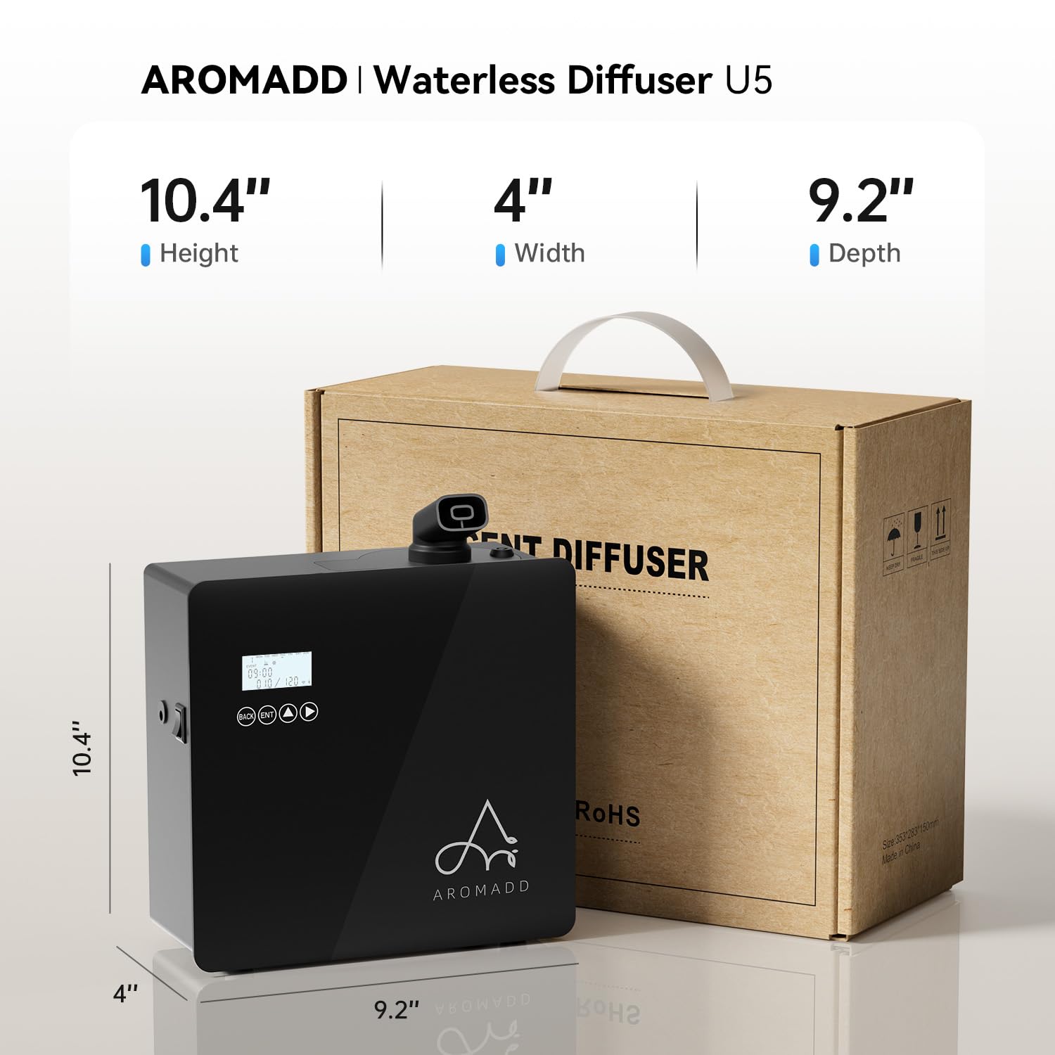 Aromadd caja del producto con accesorios para instalación rápida