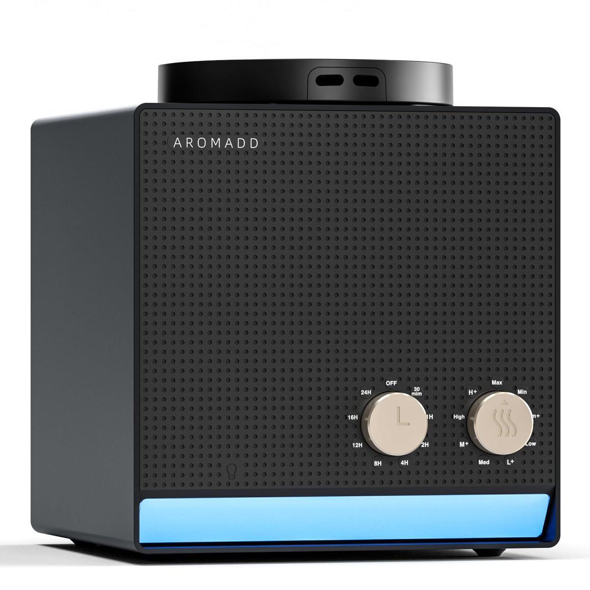 Aromadd vista frontal del difusor que muestra diseño elegante y ahorro de espacio