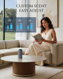Aromadd primer plano controles Home/Car e intensidad para ajuste rápido