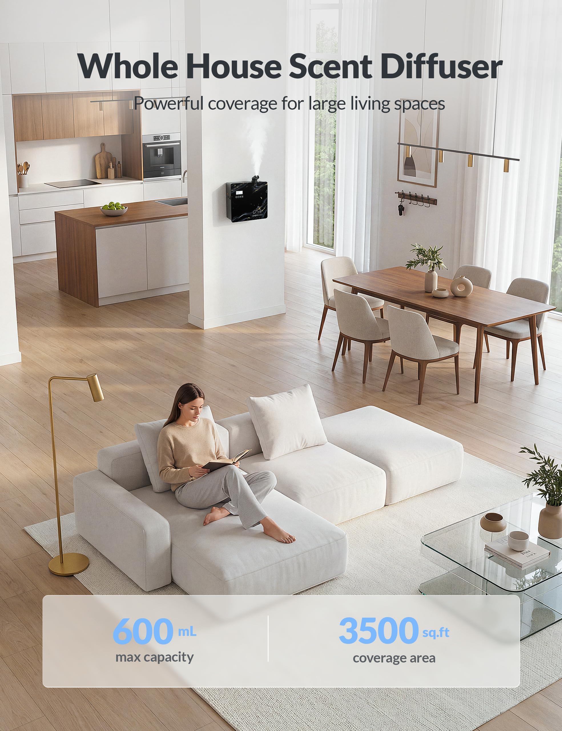 Aromadd como unidad de sobremesa en sala creando ambiente