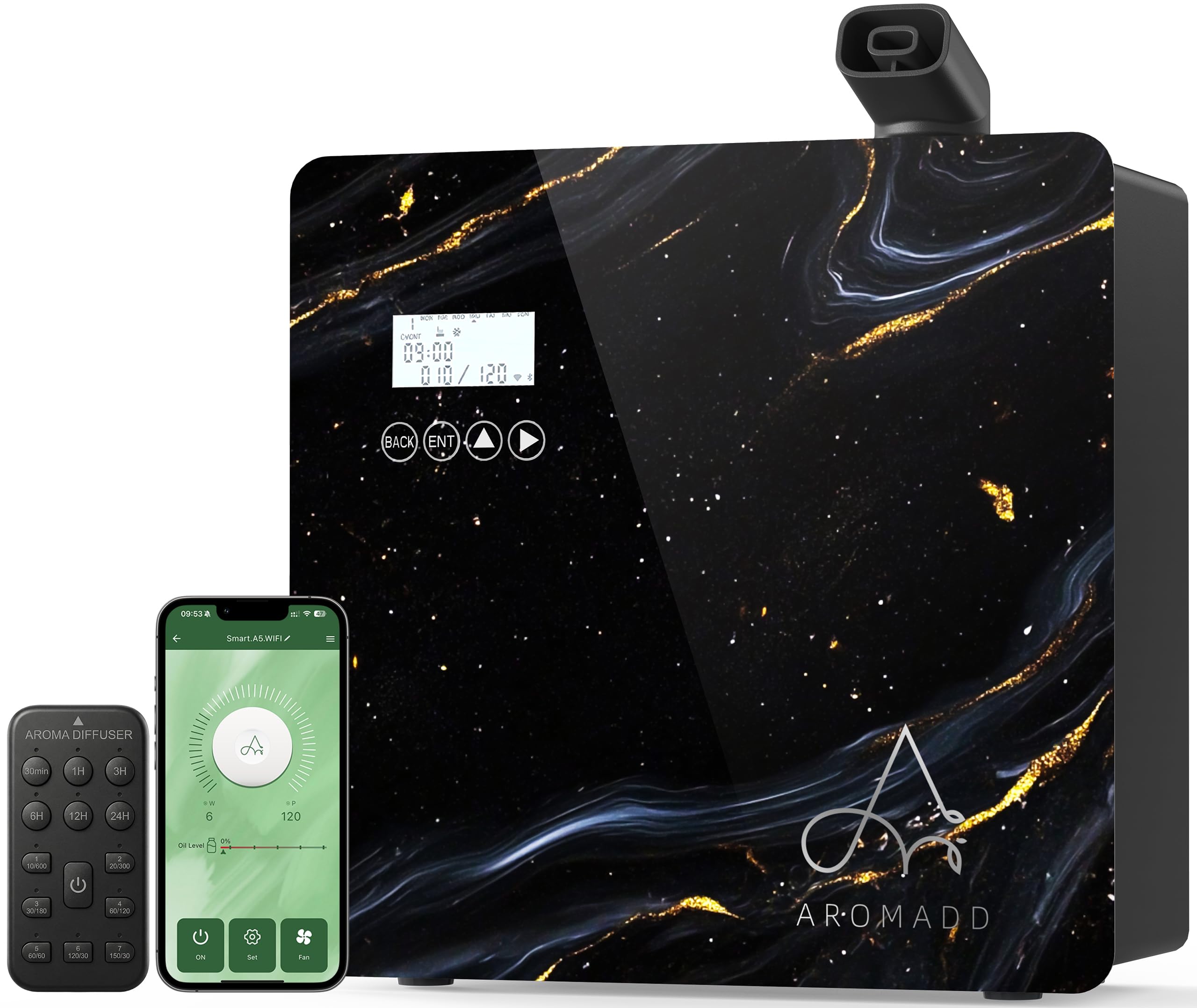 Aromadd U5 Pro frontal mostrando diseño mármol y aspecto premium