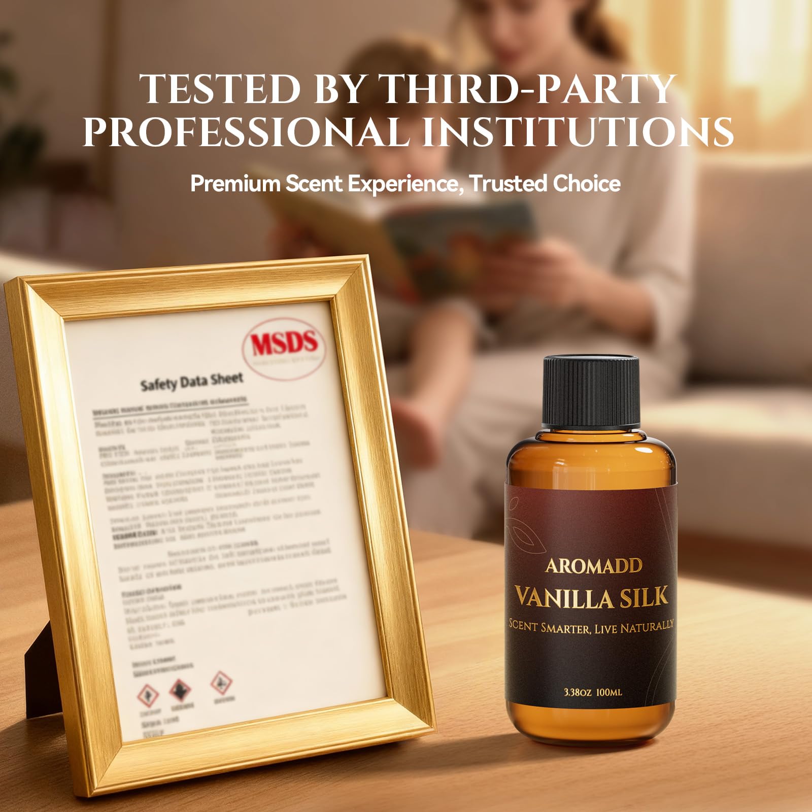 Aromadd aceite Vanilla Silk conectado a difusor waterless generando aroma constante