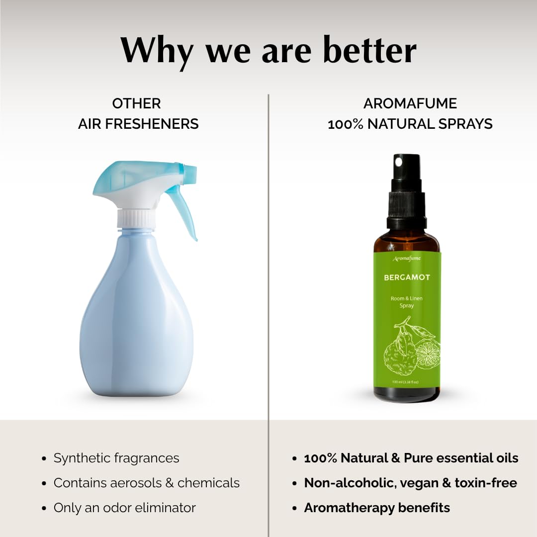 Aromafume etiqueta con ingredientes enfatizando fórmula no tóxica y eco