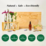 Aromafume en salón estilizado aportando ambiente cítrico y acogedor