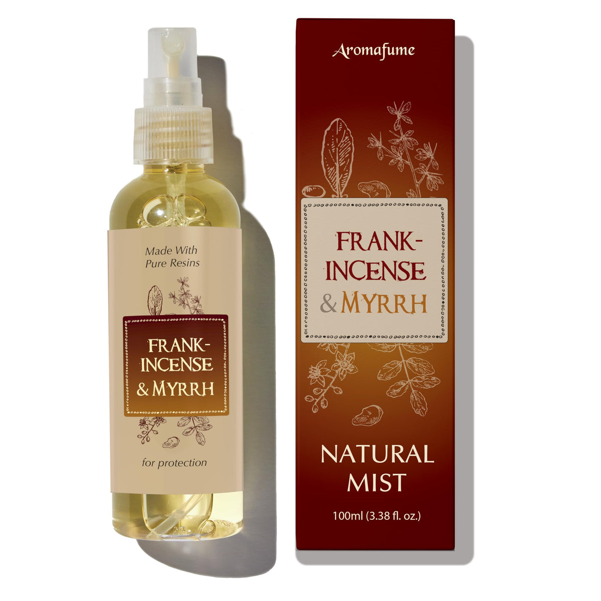 Aromafume frasco frontal mostrando etiqueta clara y beneficios