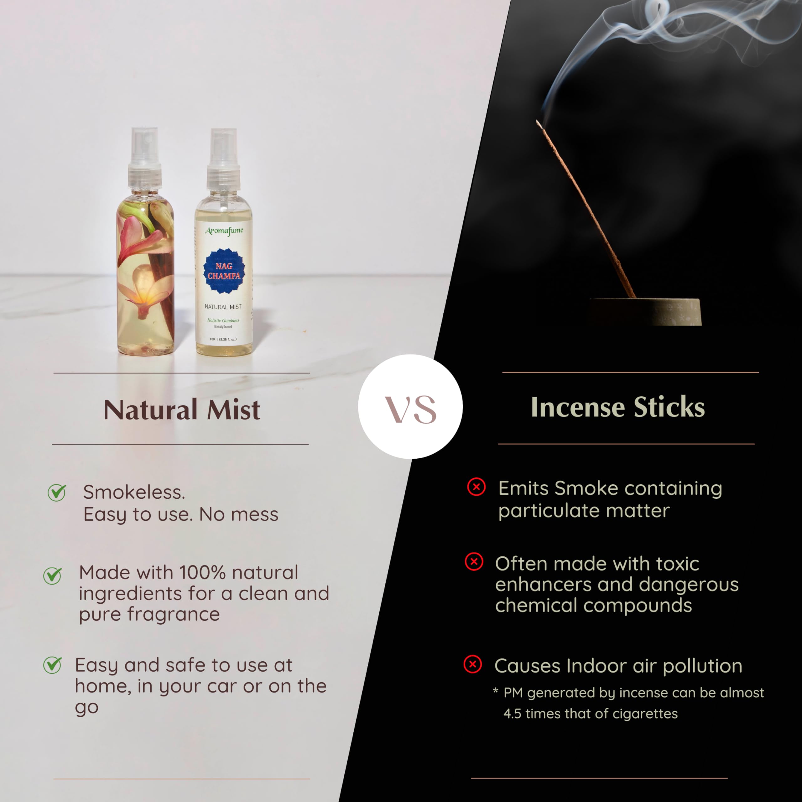 Aromafume Nag Champa uso en coche para mantener aire fresco y agradable