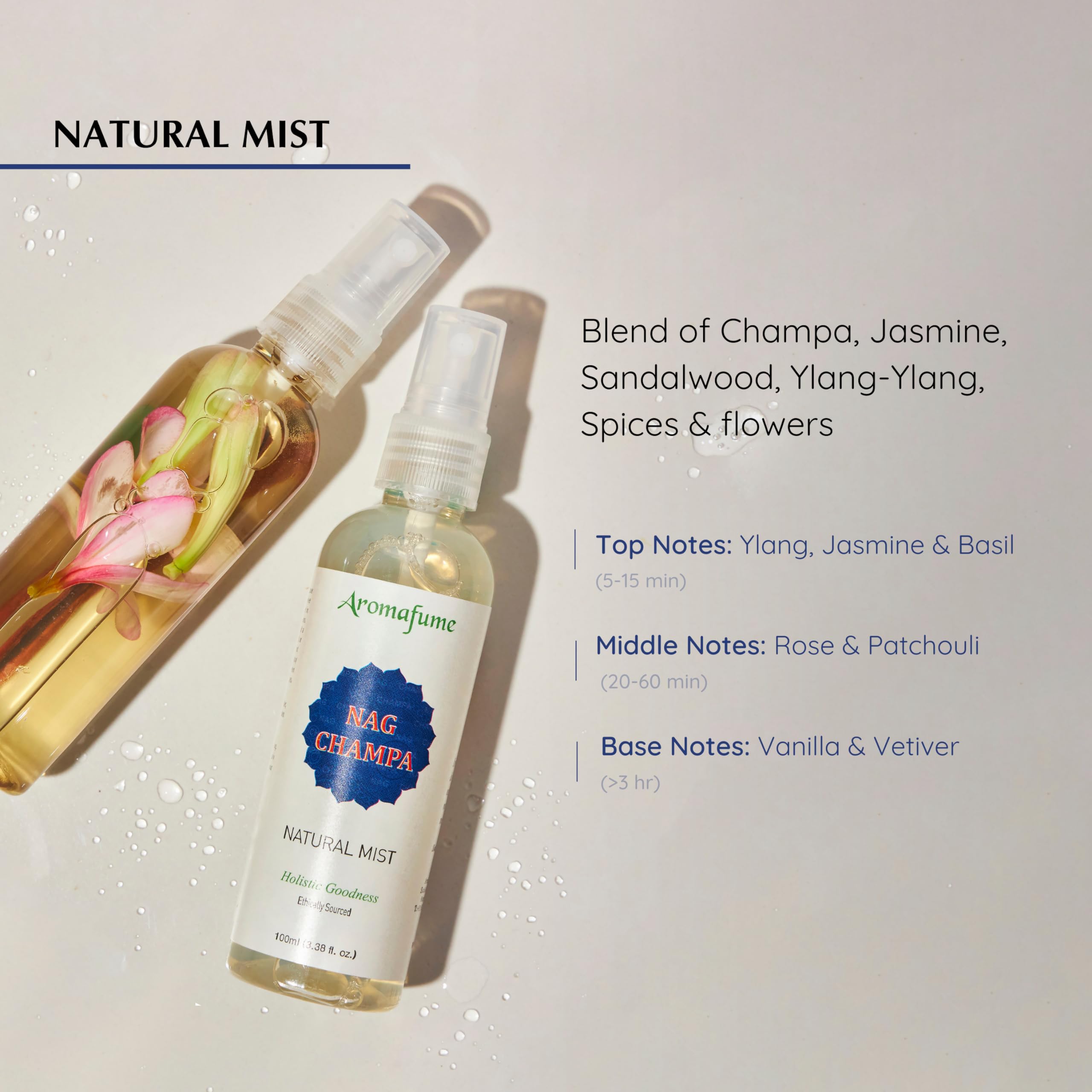 Aromafume Nag Champa rociado sobre cama para frescura y relajación