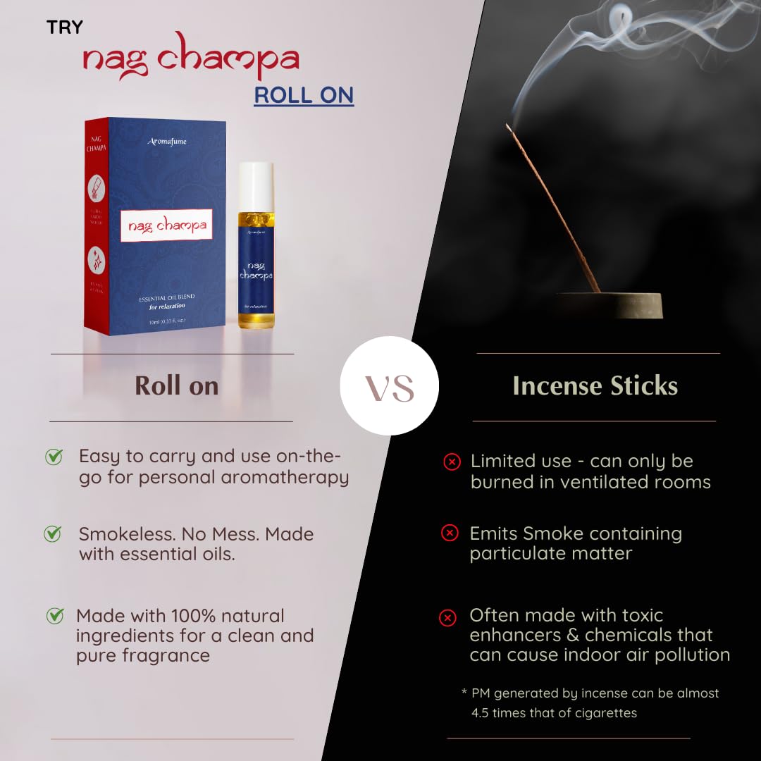 Aromafume roll-on en mano demostrando aplicación fácil y portátil