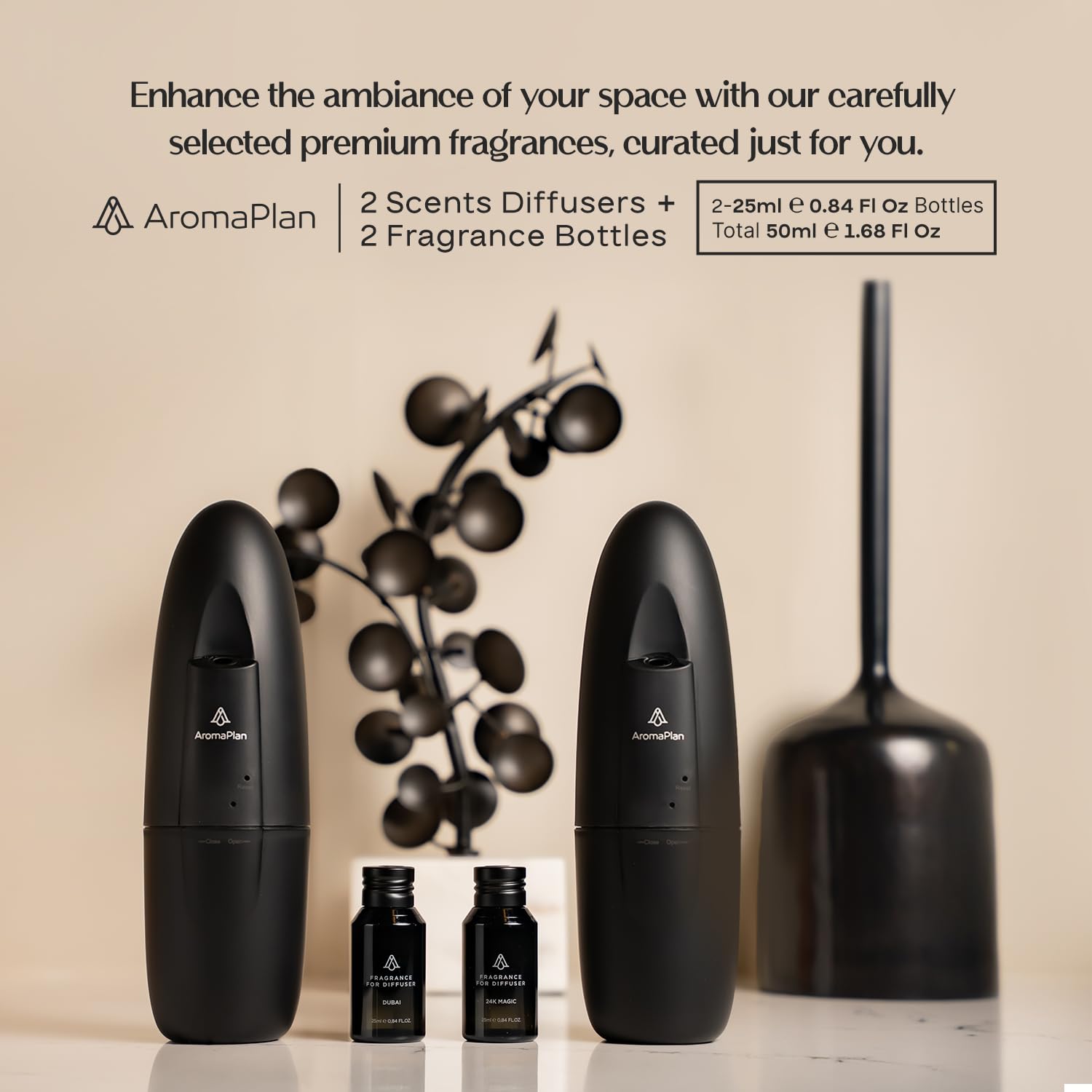 AromaPlan difusor enchufado en pared ambientando una sala y ahorro