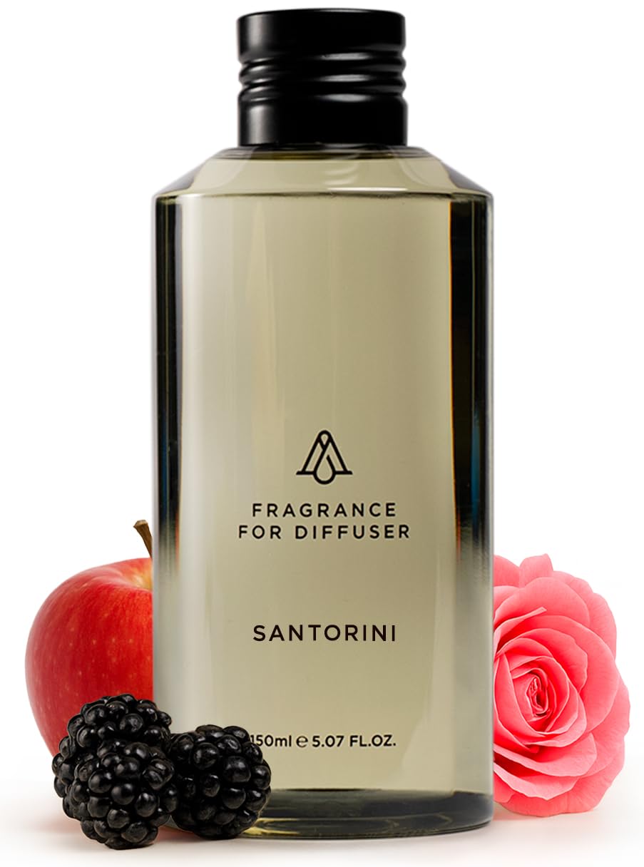AromaPlan Santorini frontal del envase muestra diseño y volumen
