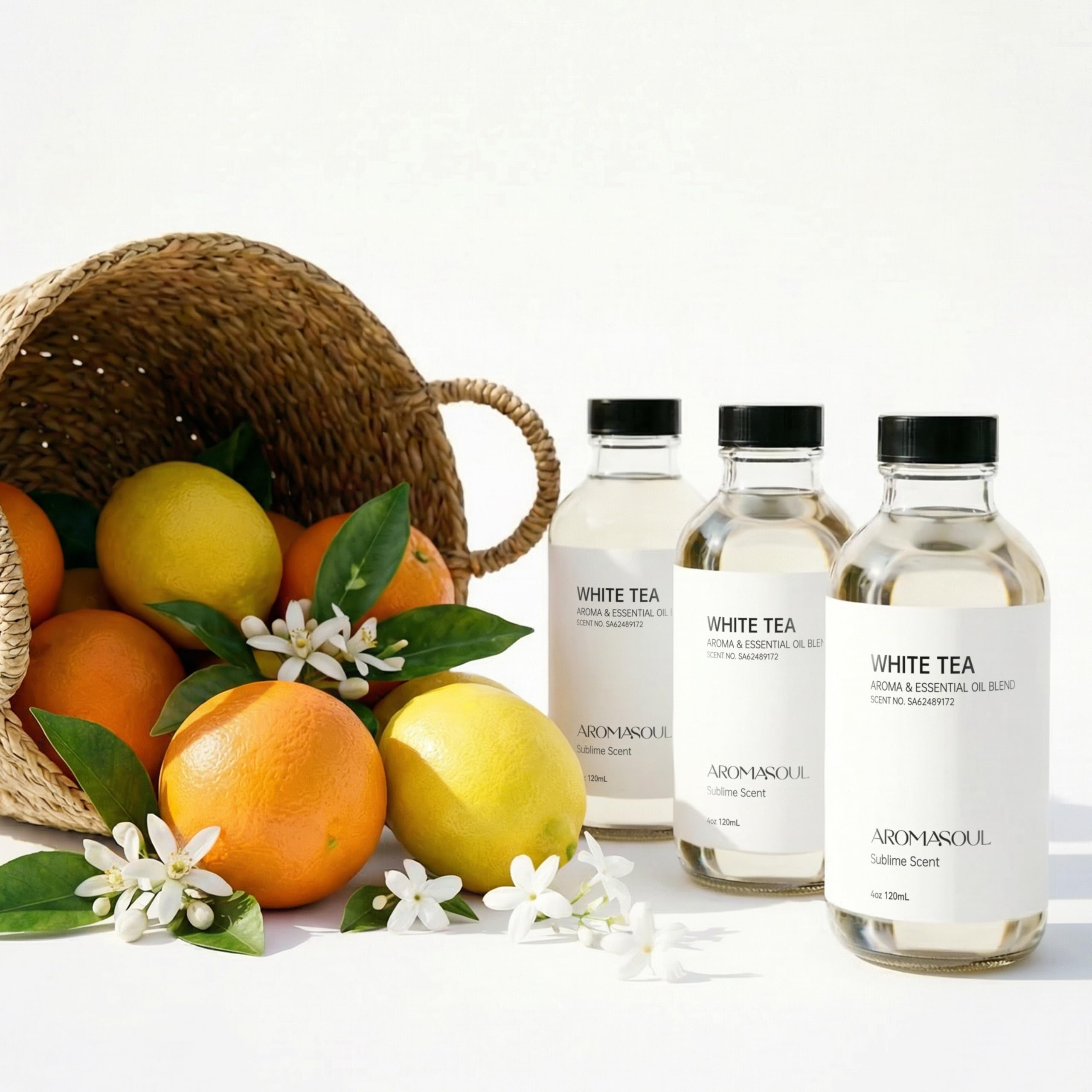 AROMASOUL escena relajante en jardín de té, beneficio ambiente sereno