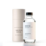AROMASOUL botella frontal White Tea, presentación premium y beneficio aroma limpio