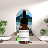 AromaTech aceite en difusor ultrasónico creando ambiente tropical serenidad