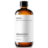 AromaTech Santal frasco frontal mostrando etiqueta elegante y beneficio aromático