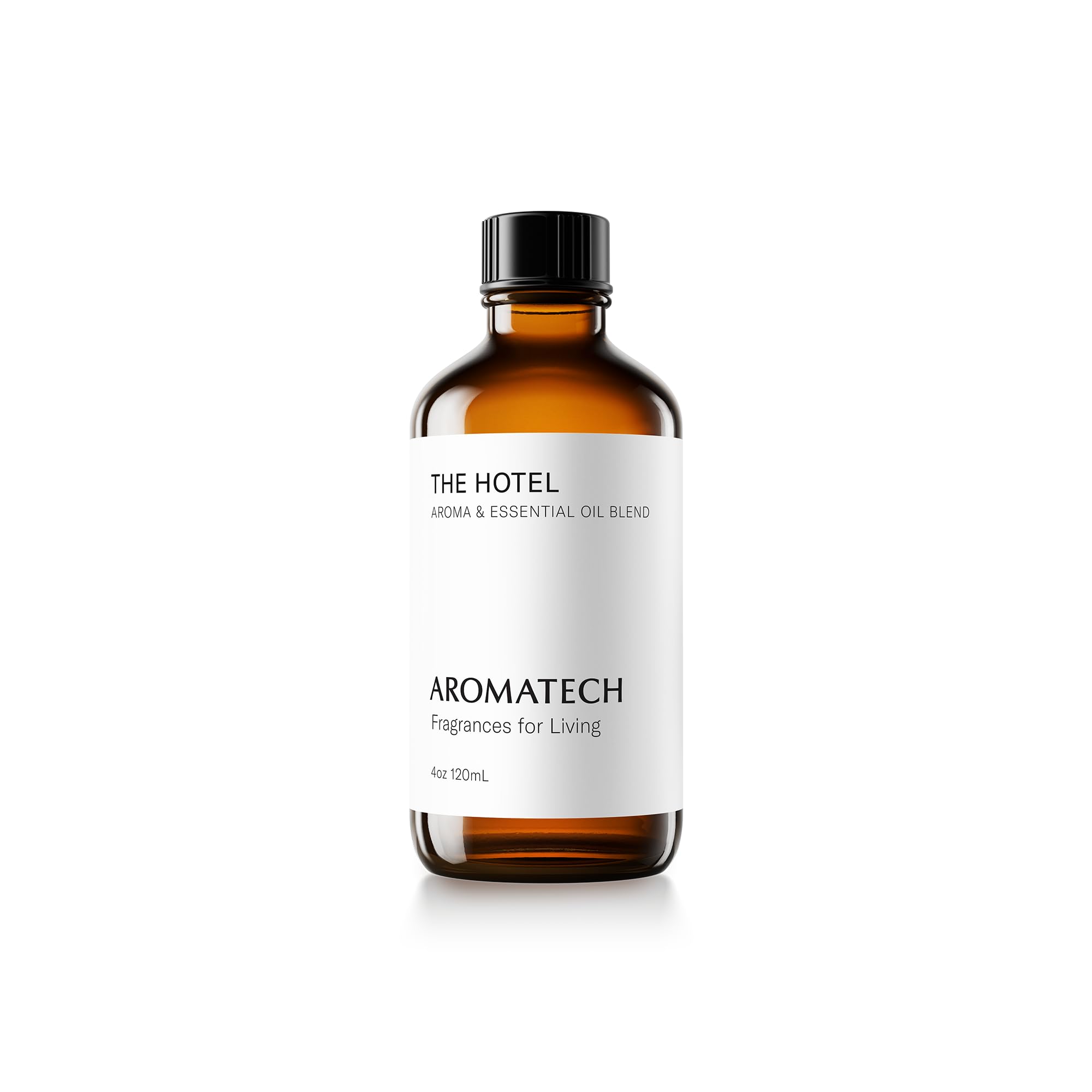 AromaTech frasco frontal mostrando diseño premium y volumen 120 mL