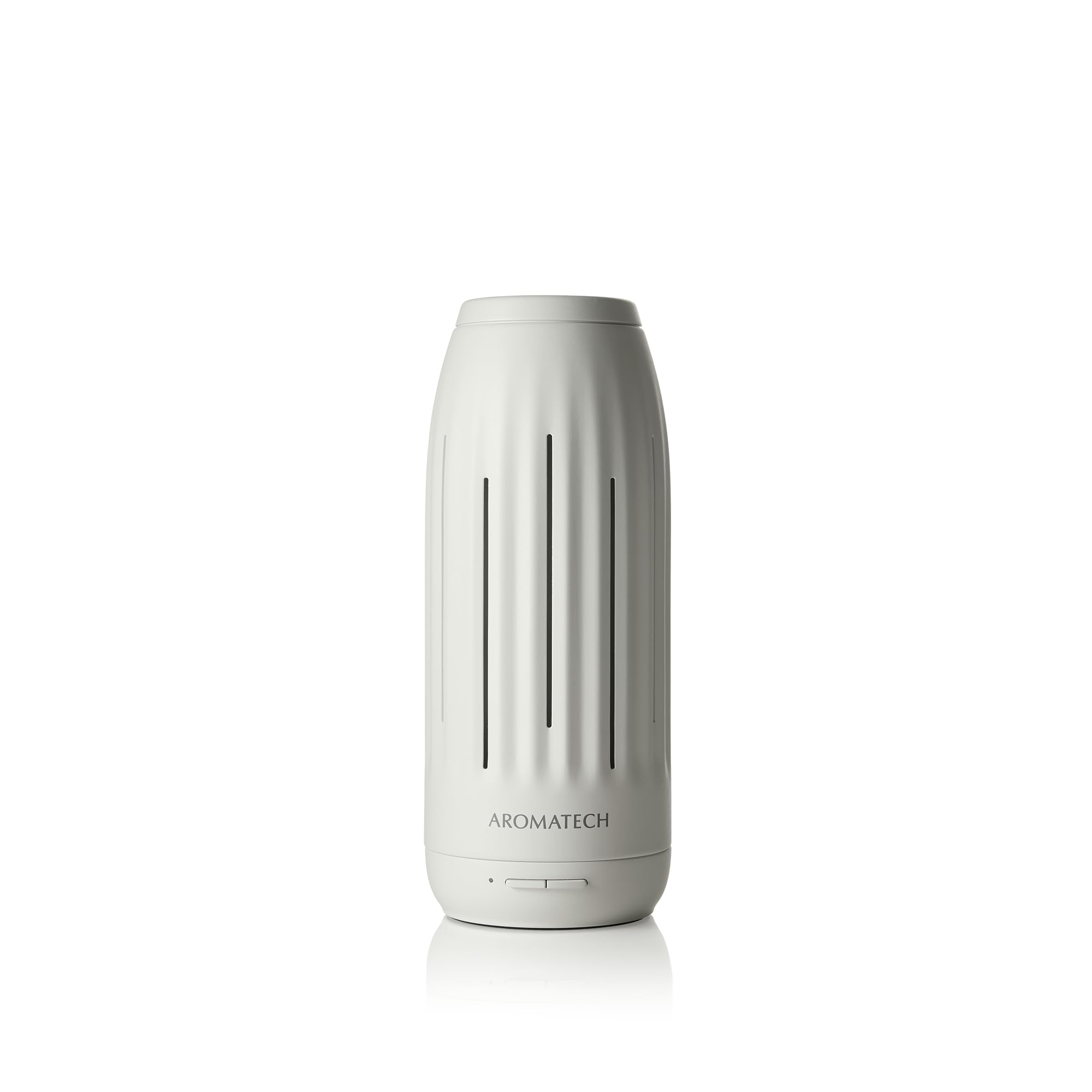 AromaTech difusor frontal blanco piedra mostrando diseño elegante y beneficio estético