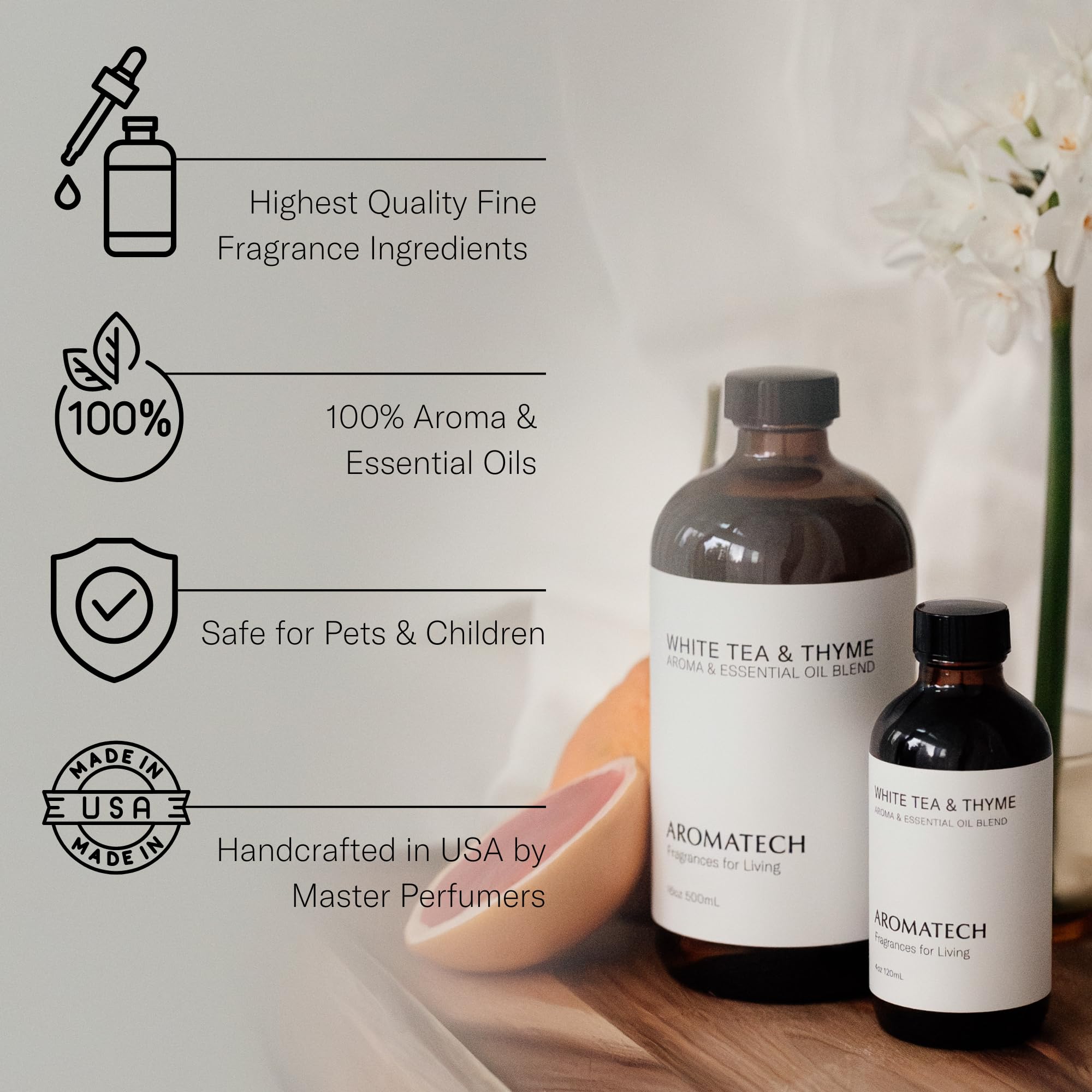 AromaTech gota de aceite mostrando textura clara y pureza