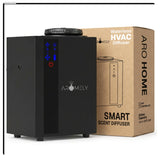 AROMELY difusor frontal mostrando diseño compacto y beneficio de cobertura amplia
