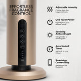Aromify Breeze panel de controles mostrando conectividad Bluetooth y ajuste