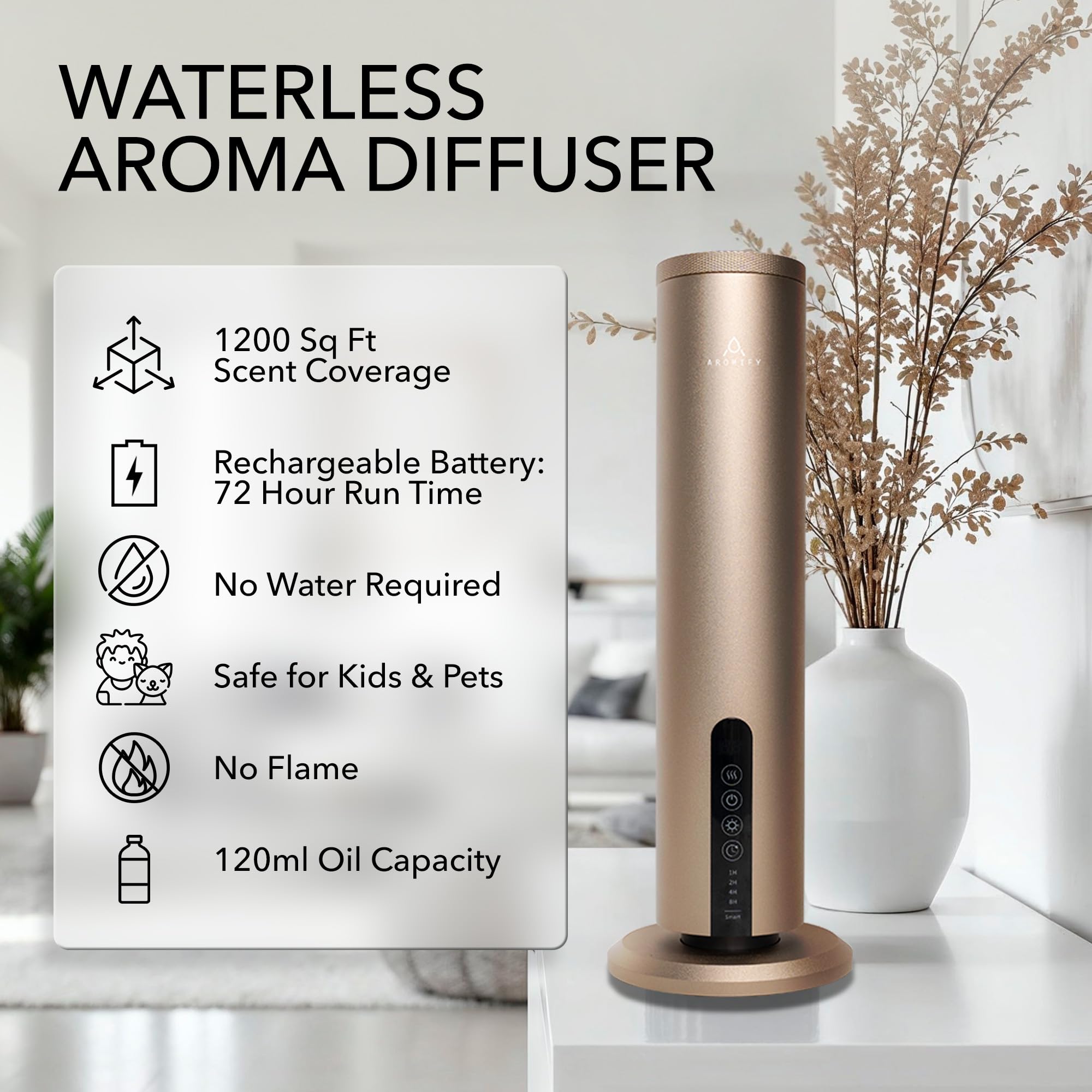Aromify Breeze primer plano de textura que resalta calidad y acabado durable