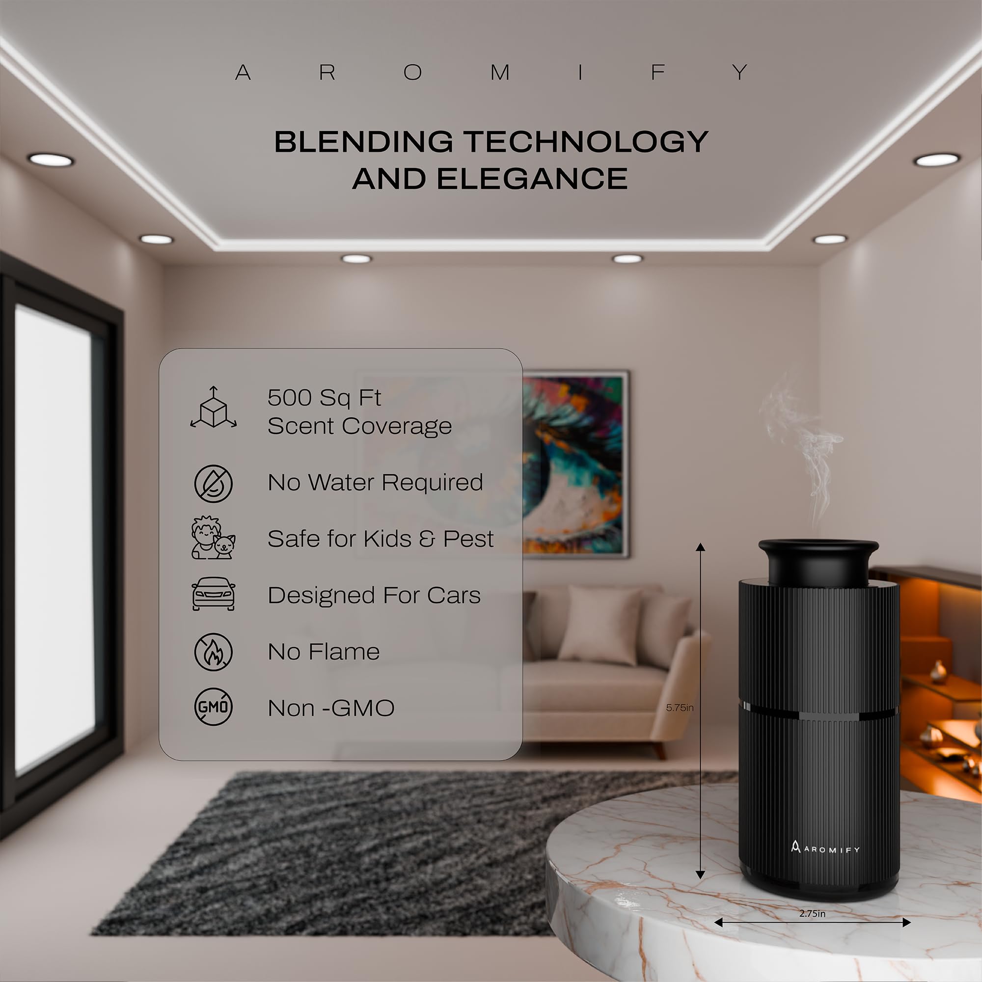 Aromify Studio colocado en portavasos del coche para aroma estable