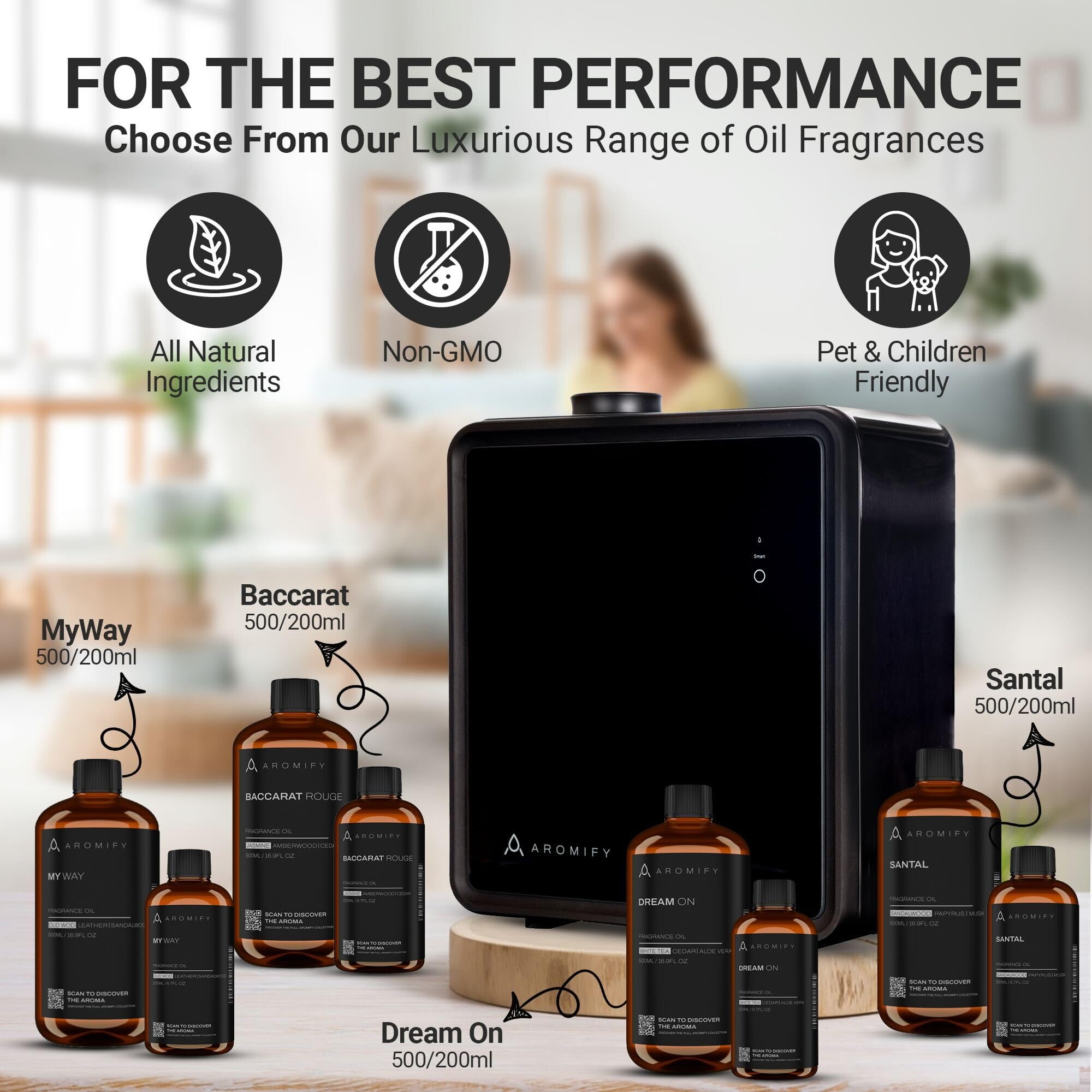 Aromify en sala grande creando ambiente acogedor y profesional